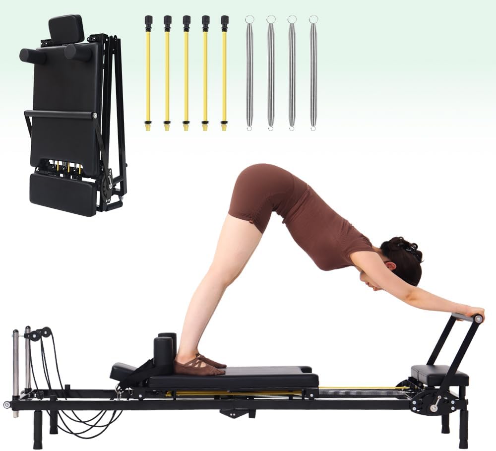 Home Gym Designs - Machine de Pilates pliable, résistance 2-en-1