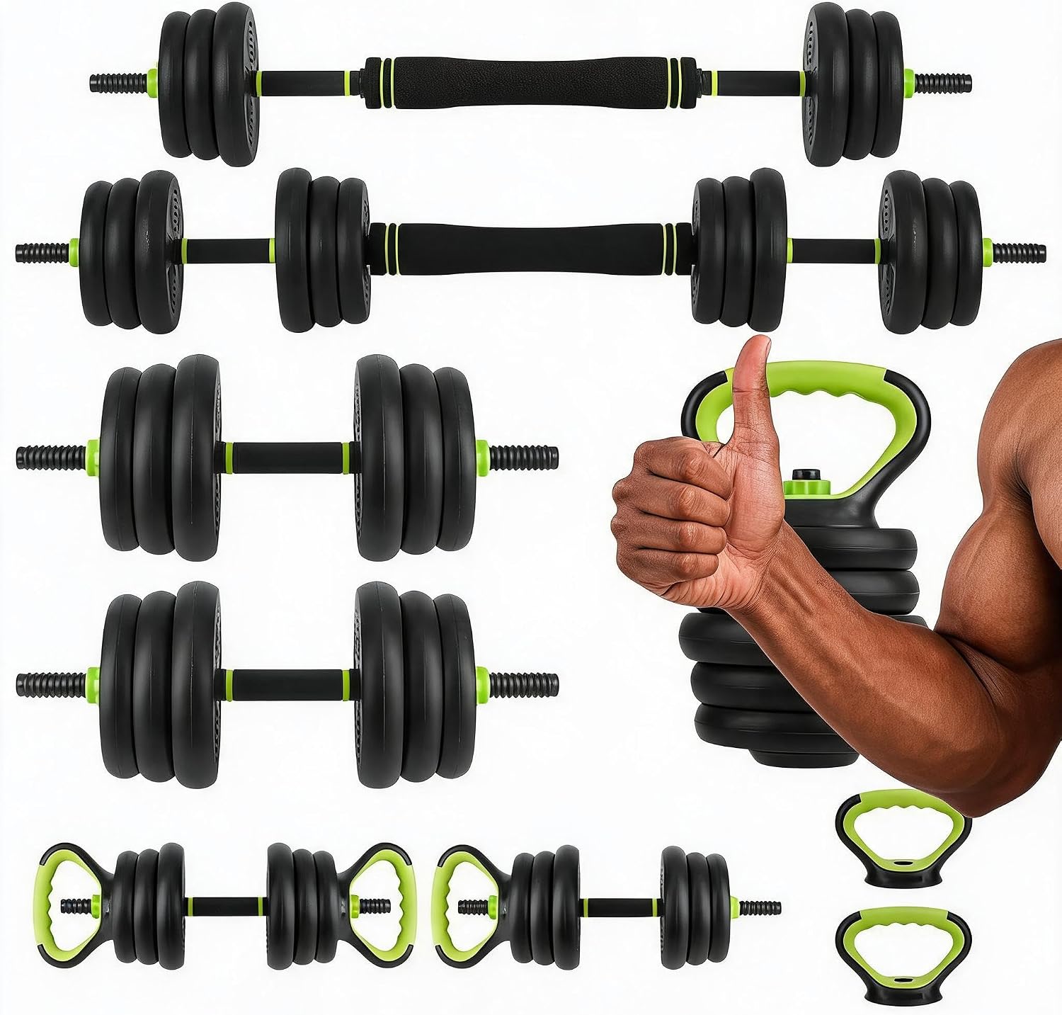 Home Gym Used - Ensemble d'haltères réglables 4 en 1,